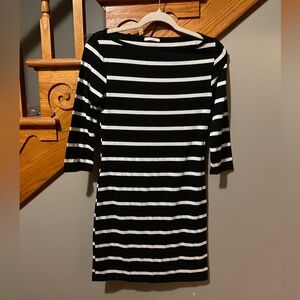 Black and white striped dress